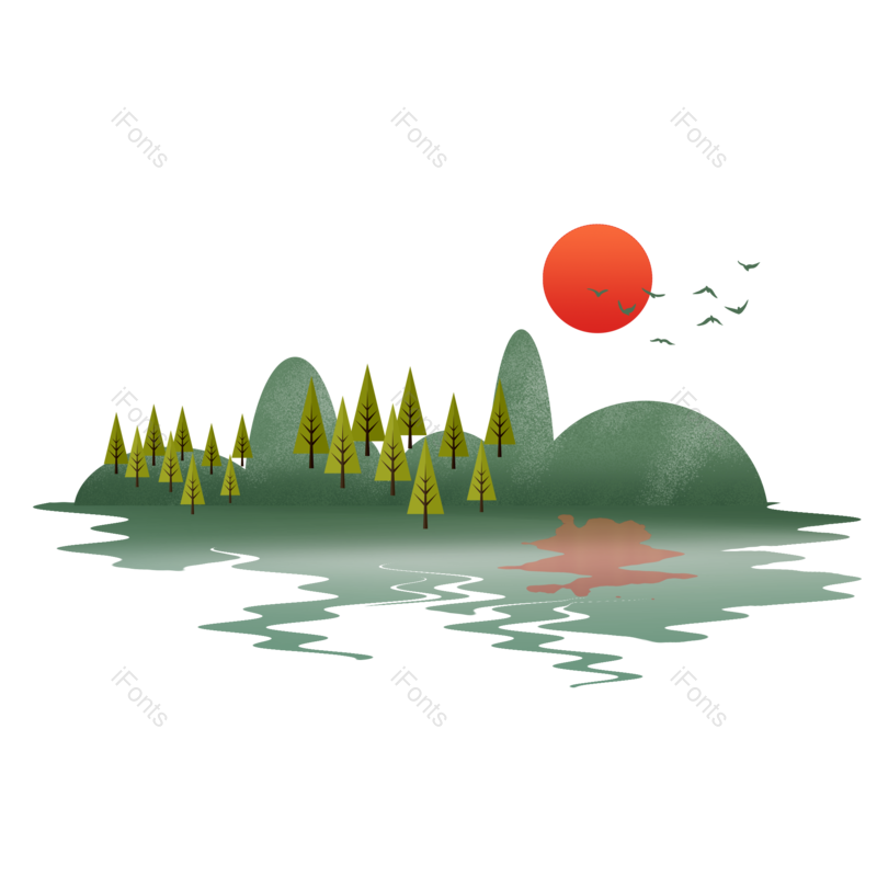 装饰图片,树木元素,插画PNG,树林免抠素材